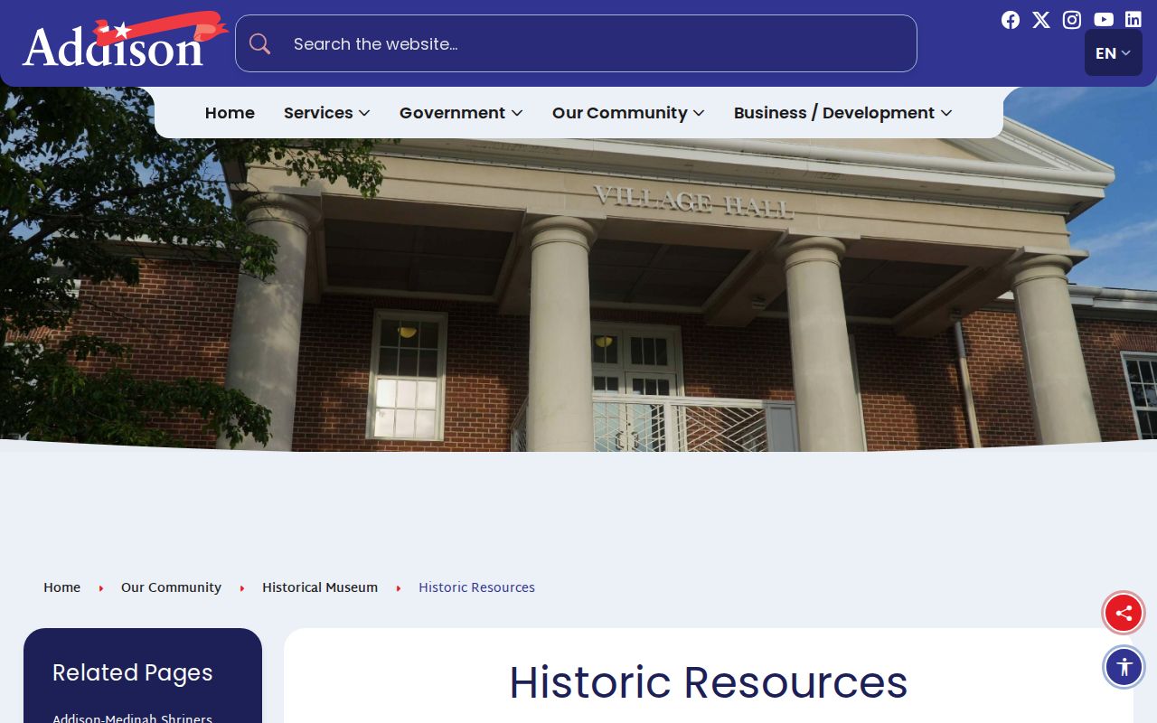 Addison Historical Museum archive resources