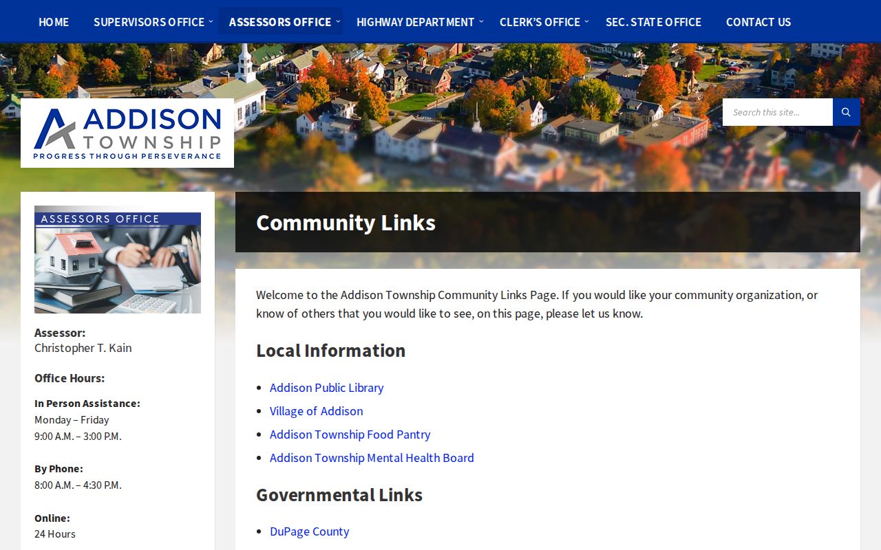 Addison Township community links for public neighborhood and civic contacts