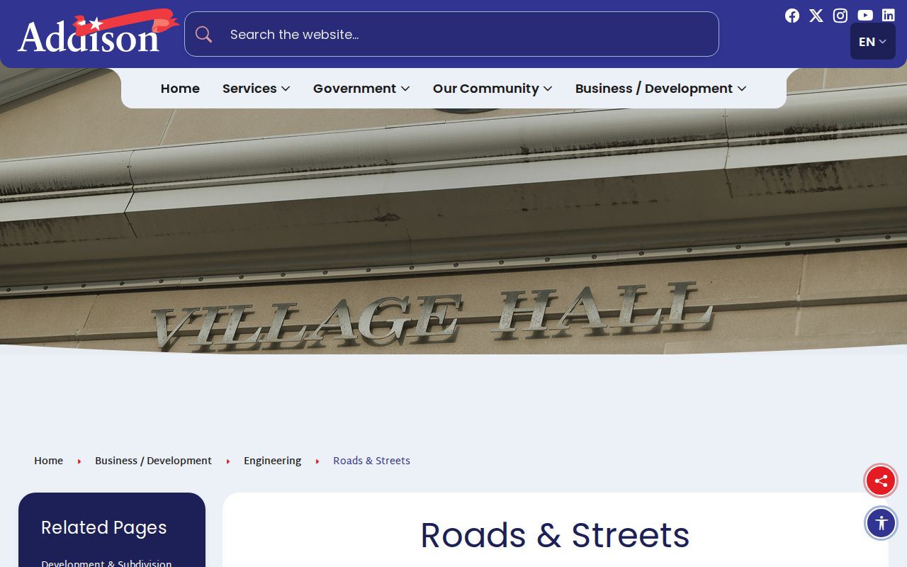 Addison street directory roads and street jurisdictions